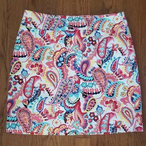 NWT Talbots Pink Paisley A-Line Mini Skirt
